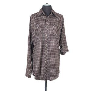 H Bar C Ranchwear men's vintage Western Cowboy pearl snap front shirt